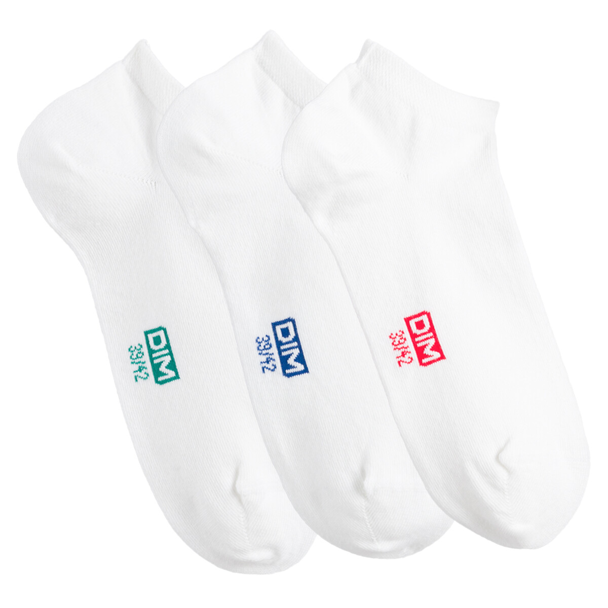 Lot de 3 paires de socquettes COTON DIM blanc, DIM