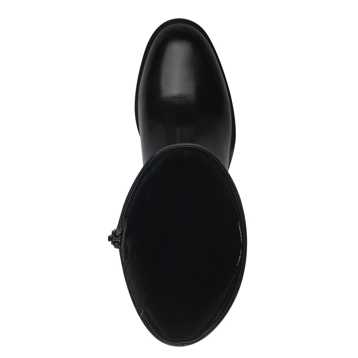 Bottes plates en cuir noir, TAMARIS