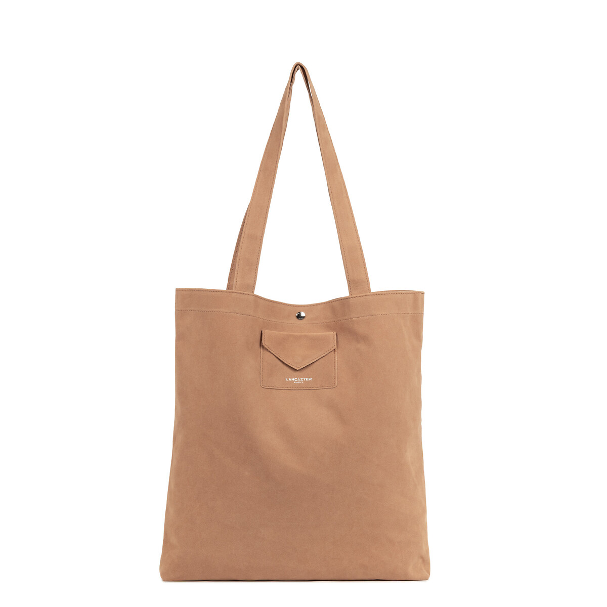 Sac cabas porté épaule avec pression M, SUEDINE KBA moka, LANCASTER