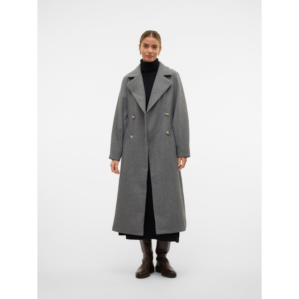 Manteau medium grey melange, VERO MODA
