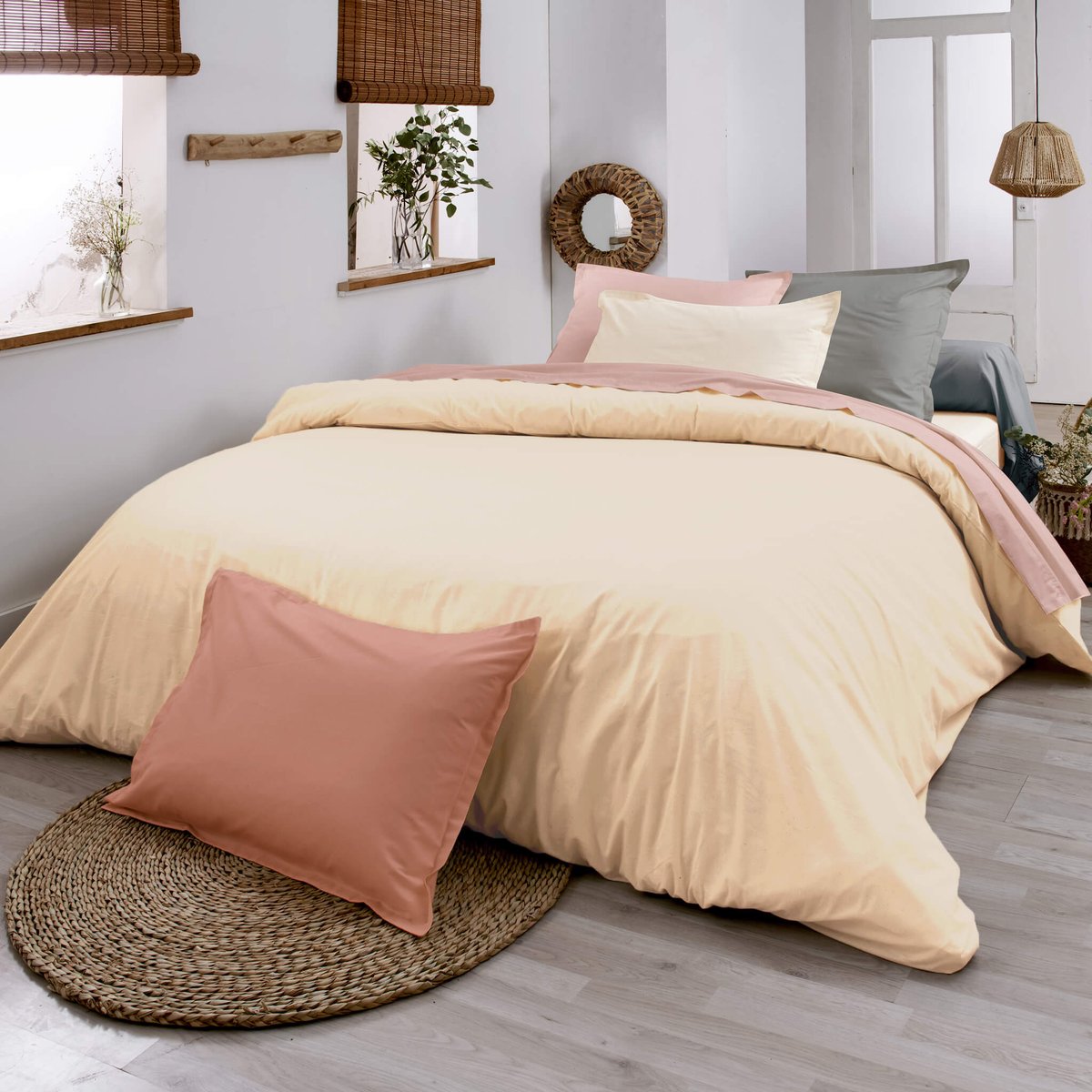 Housse de couette coton bio made in France ecru, TRADILINGE