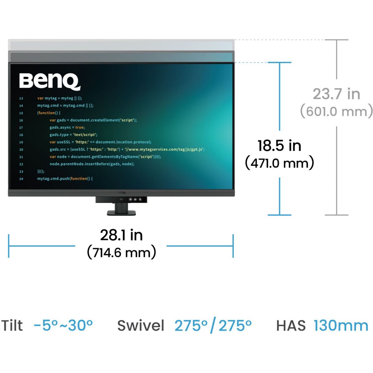 Ecran RD320UA 32" IPS DUHD HDR USB-C 90W couleur unique, BENQ