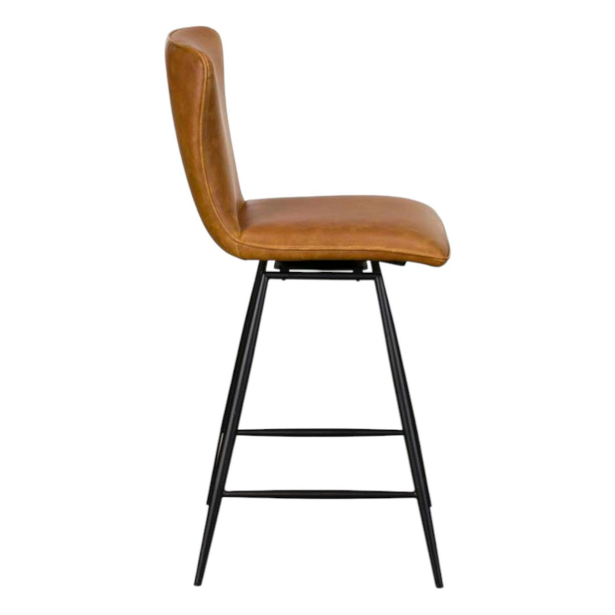 Chaise de bar pivotante camel à dossier courbe (lot de 2) OKA marron, PIER IMPORT