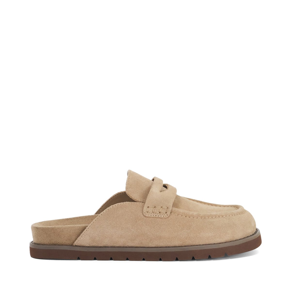 Mocassins ouverts à l'arrière en daim - GOLDENS taupe-suede, DUNE LONDON