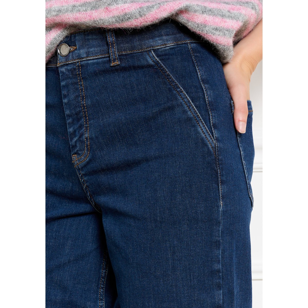 Jean wide taille haute dark blue, LOLALIZA