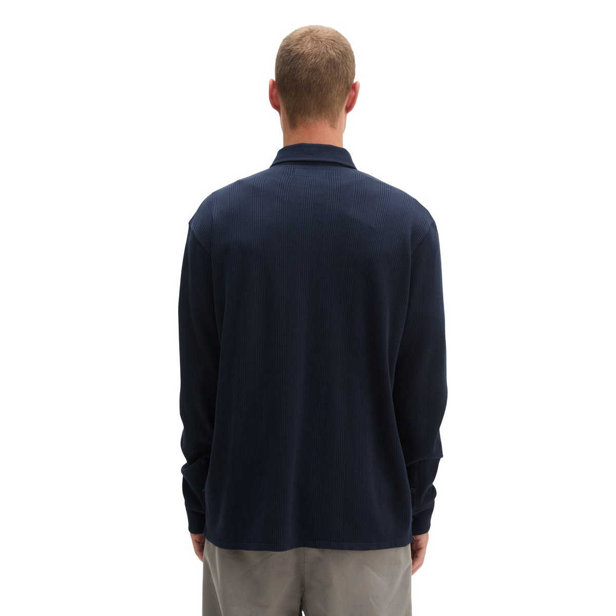 Chemise en jersey coupe classique avec une structure finement côtelée bleu, MARC O'POLO