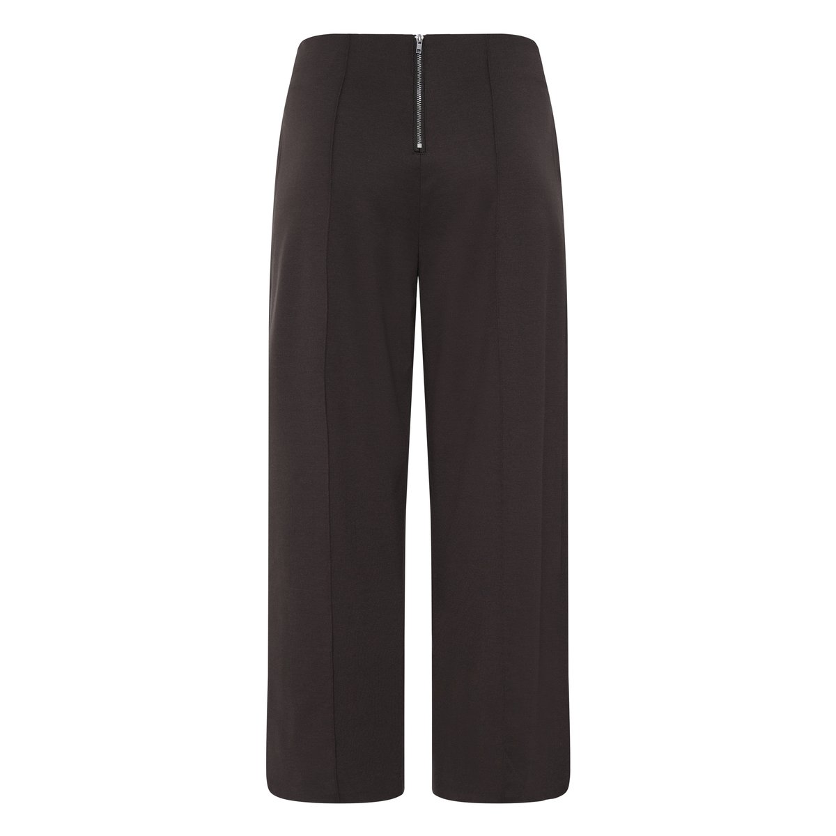 Pantalon cropped à jambes larges, taille haute marron chocolate torte, ICHI