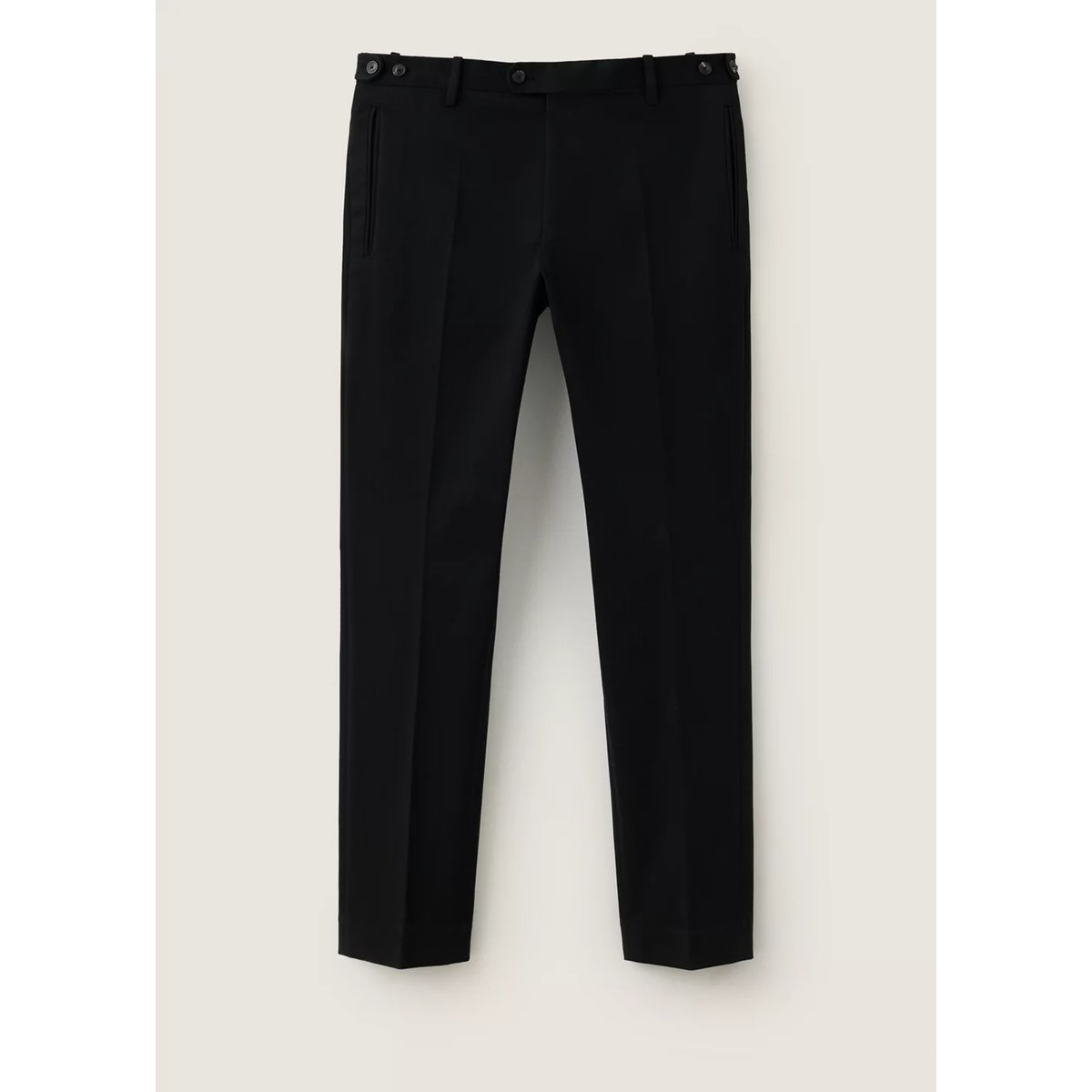 Pantalon slim fit en coton à taille ajustable noir, MANGO MAN