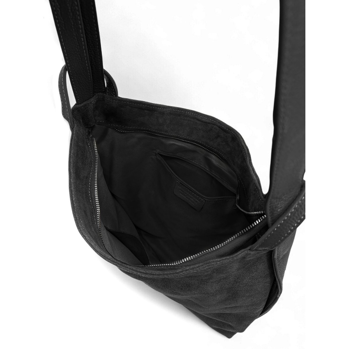 Sac multipositions en croûte de cuir SOHO SUEDE noir, OH MY BAG
