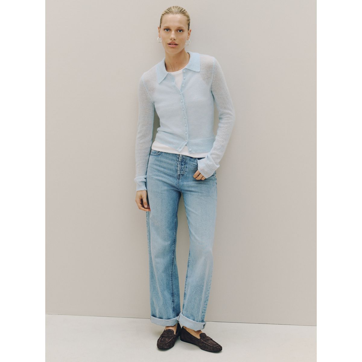Chemise en maille transparente bleu clair, NEXT