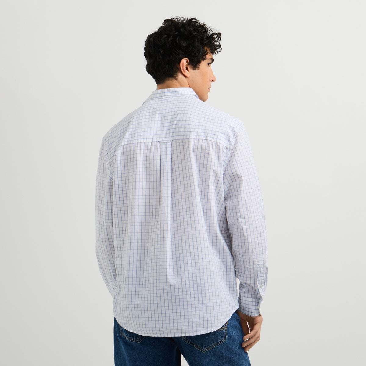 Chemise Coupe Casual À Carreaux En Popeline bleu javel, PEPE JEANS