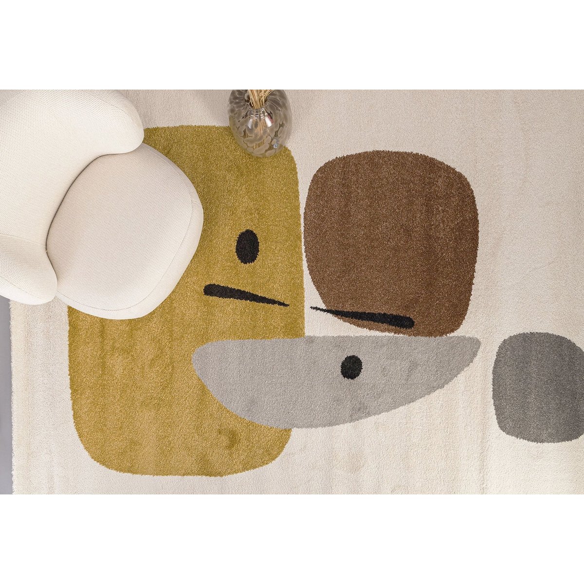 Tapis géométrique hommage à Joan Miró COLLAGE palette colorée, AFK LIVING
