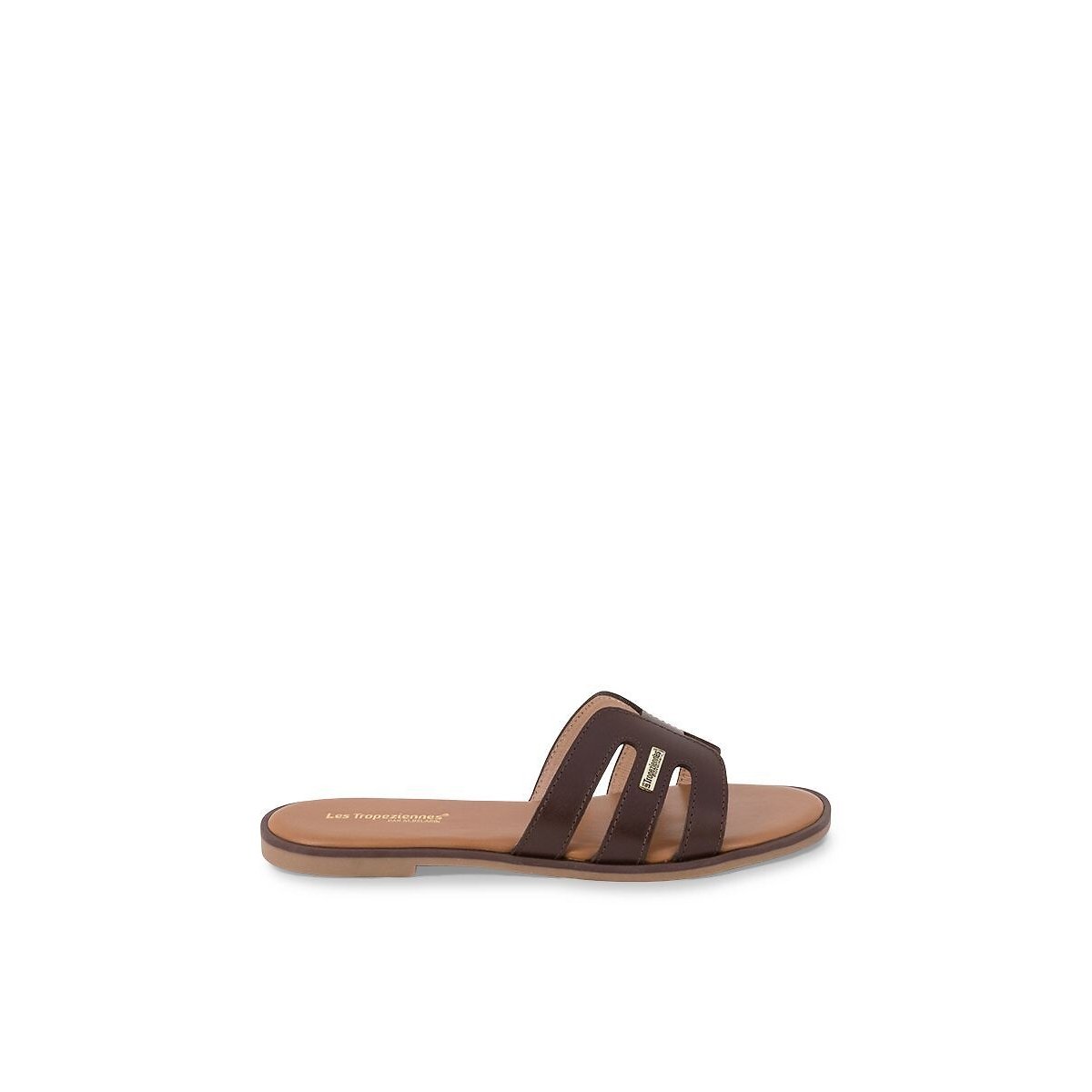 Mules plates en cuir Hamigos chocolat, LES TROPEZIENNES PAR M.BELARBI