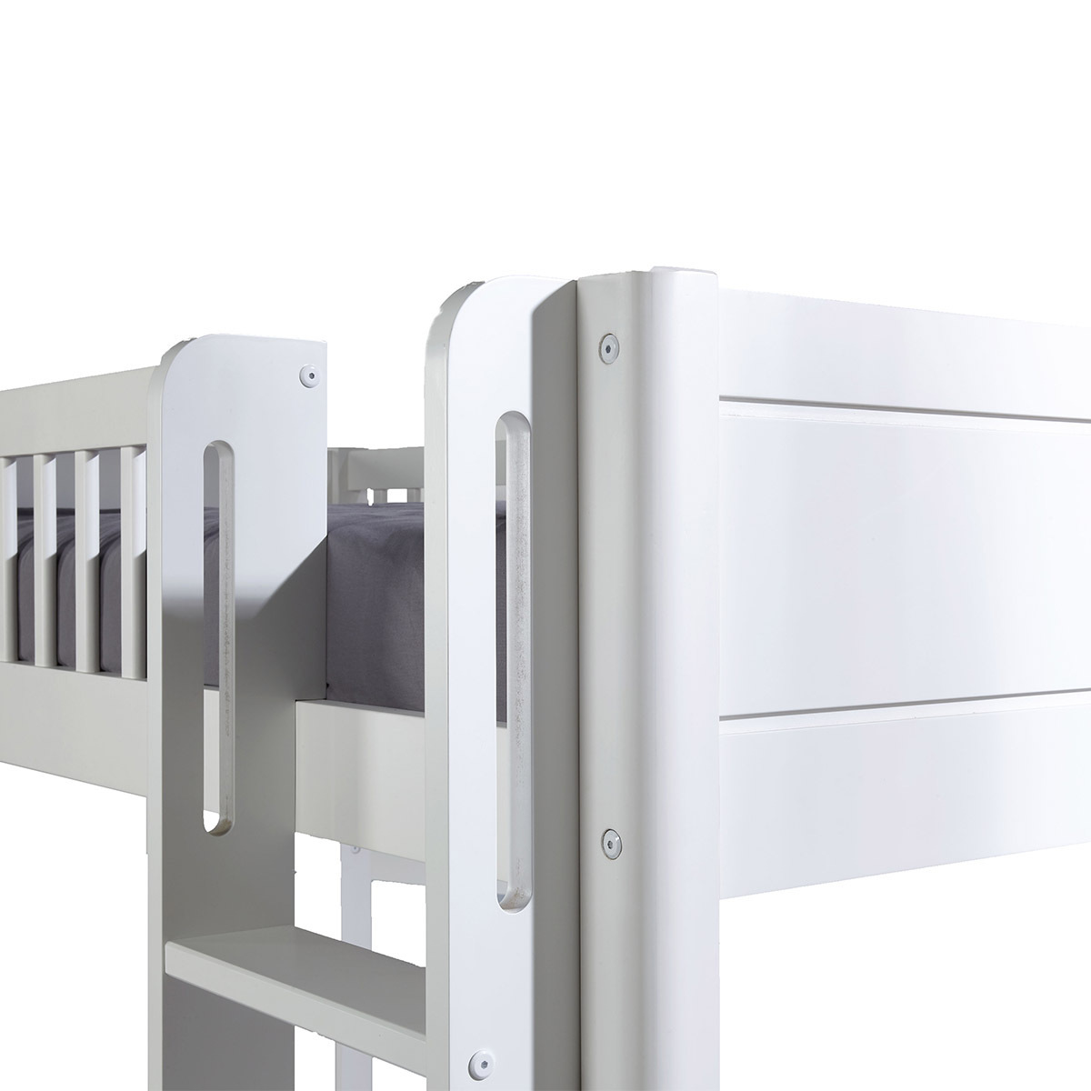 Pack lit mi-hauteur avec matelas Bois massif VICTORIA blanc, AKITEN RETAIL