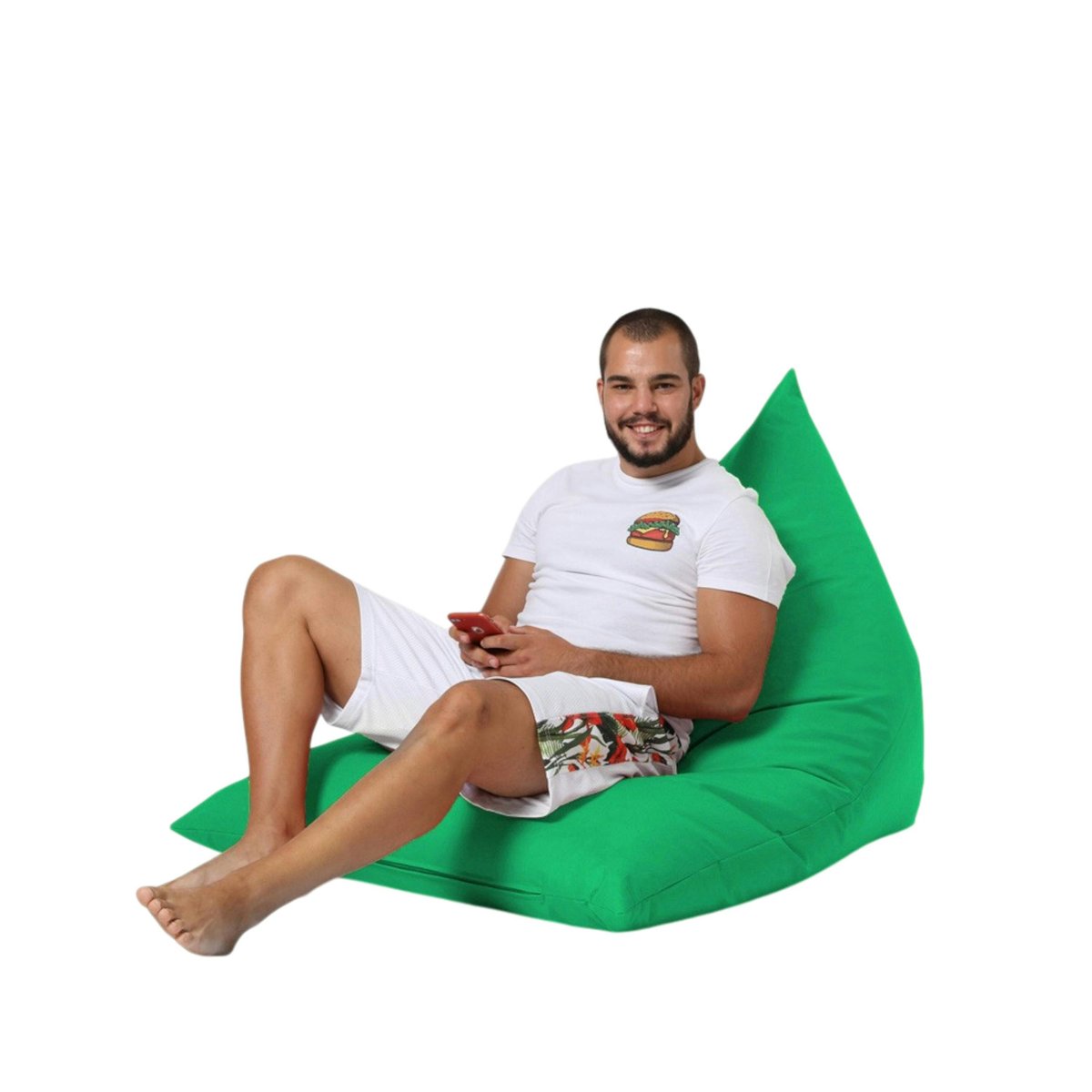 Pouf extérieur vert dossier intégré ARTA vert, PIER IMPORT