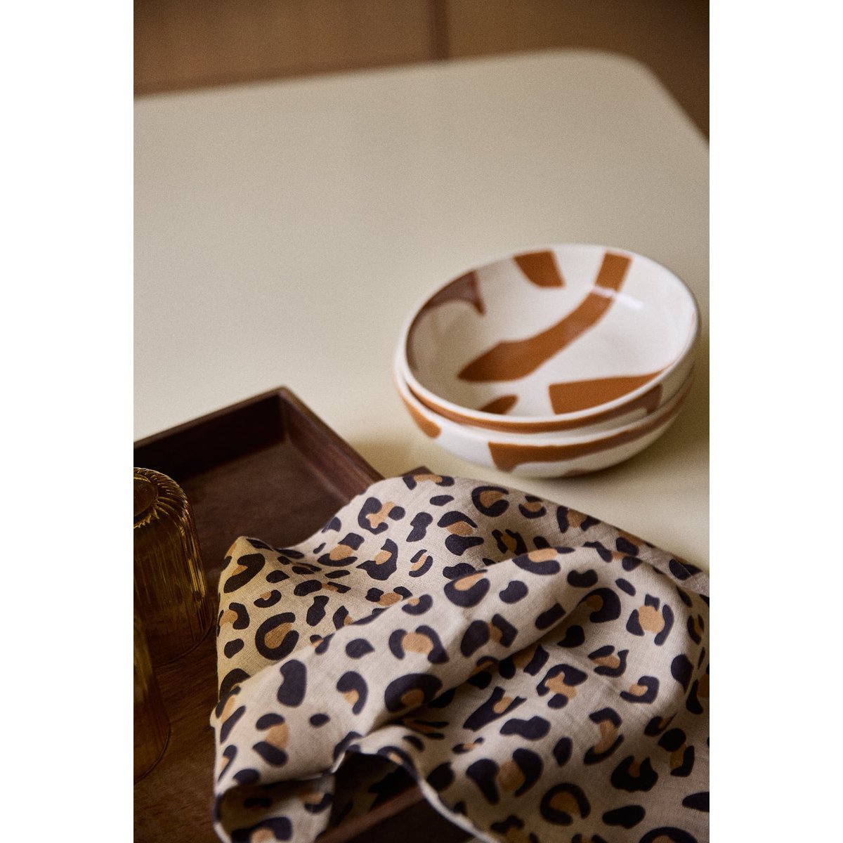 Serviette de table en lin lavé, LÉOPARD léopard, GABRIELLE PARIS