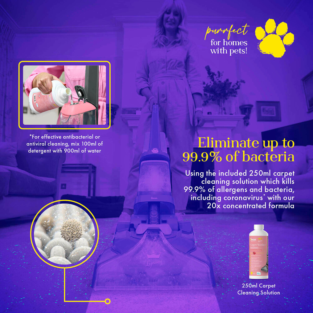 Lynsey Queen of Clean Carpet Cleaner pink, SWAN