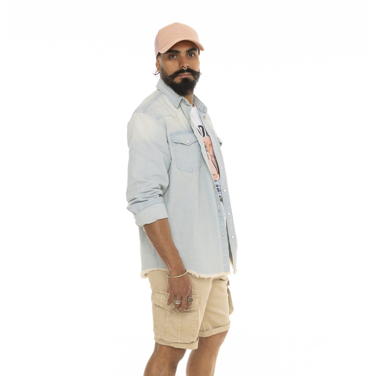 Chemise coton DEM bleu/blanc, VON DUTCH
