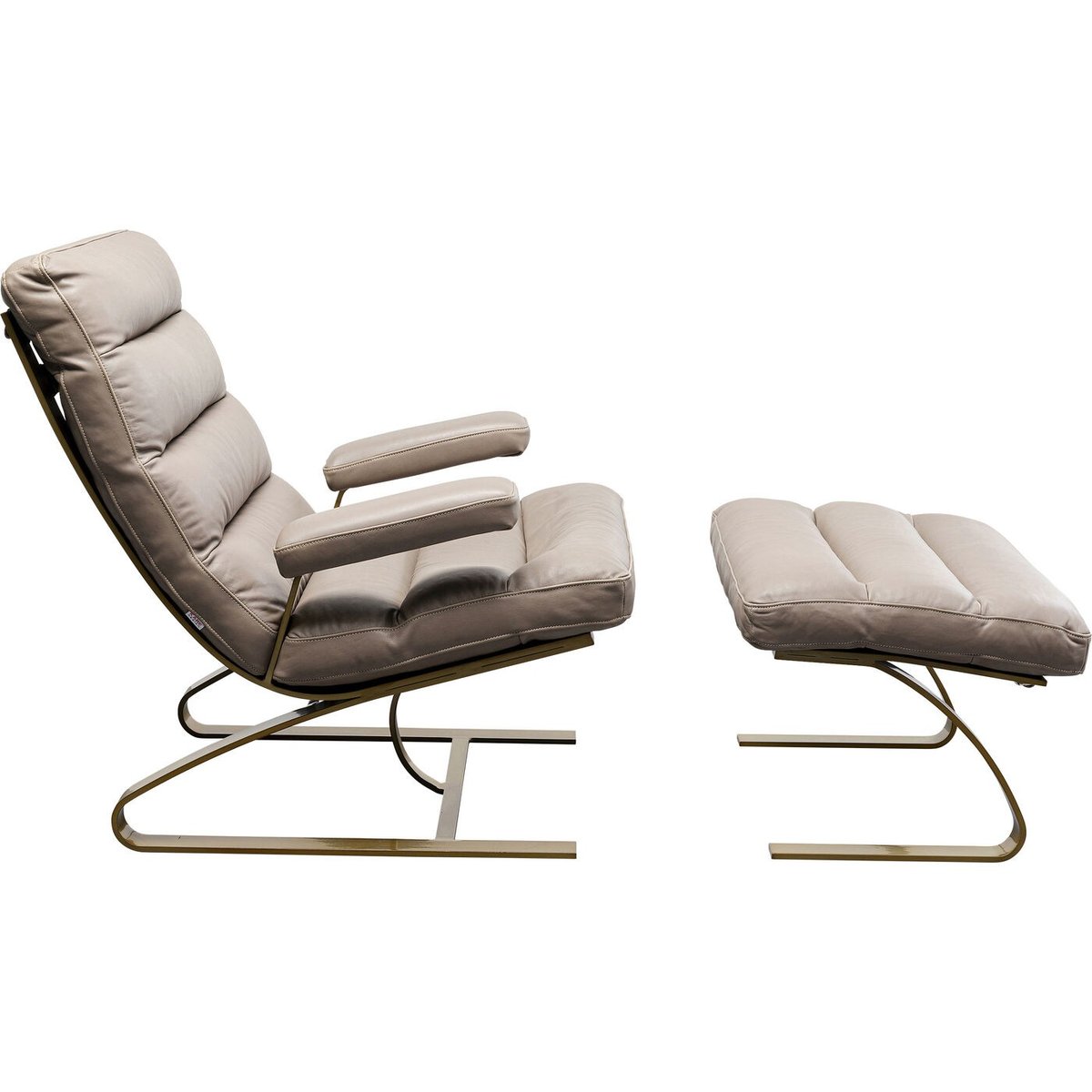 Fauteuil et repose-pieds, NOVEL marron, KARE DESIGN