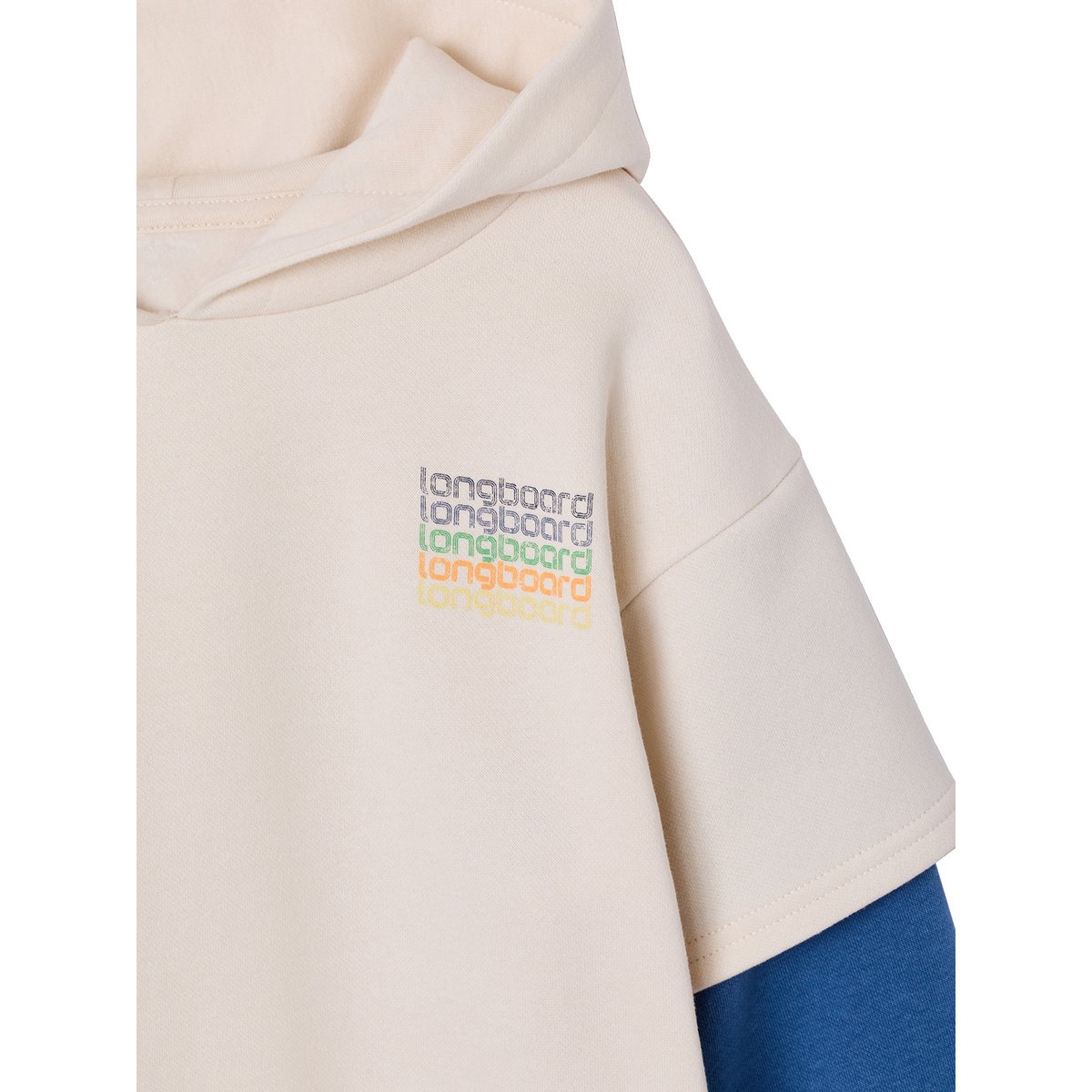 Sweat double manche écru, VERTBAUDET