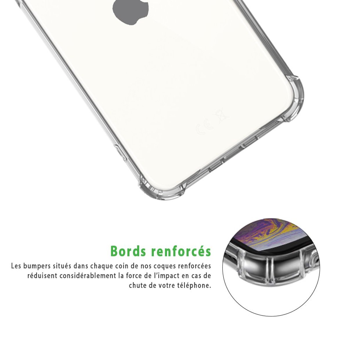 Coque iPhone Se 2020 / 2022 antichoc + 2 vitres transparent, EVETANE