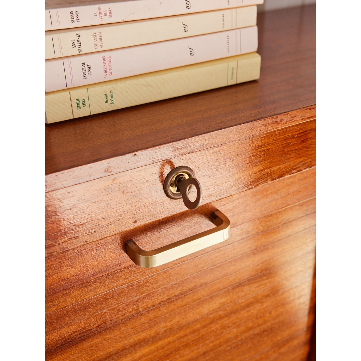 Double classeur vintage en bois verni Fernand N°401 - Bon état bois foncé, DEBONGOUT