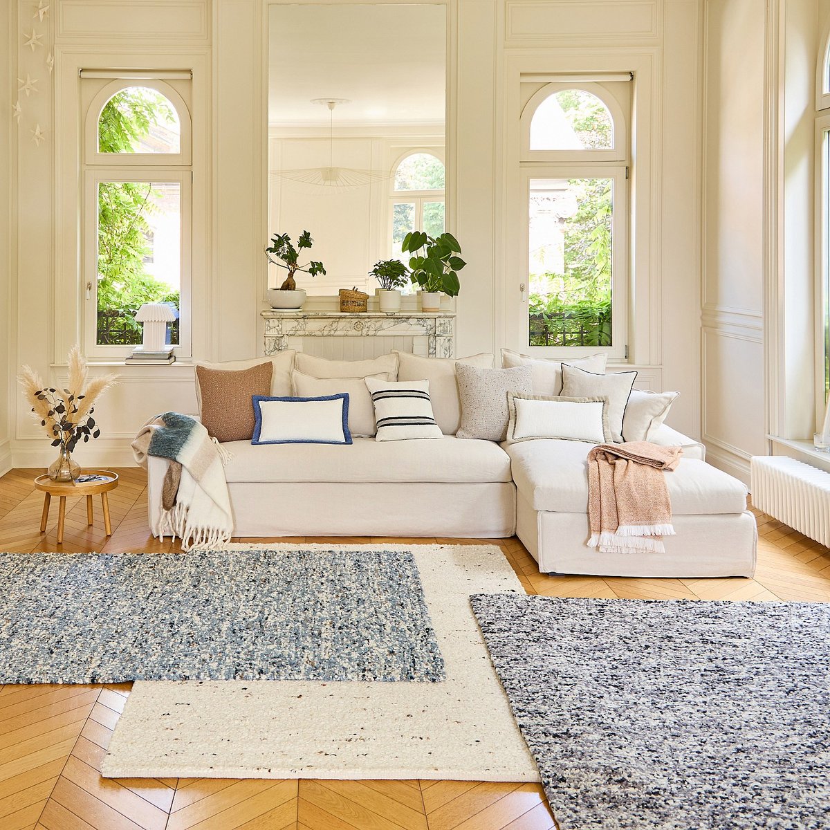 Tapis tissé en laine BENOITE gris, HABITAT