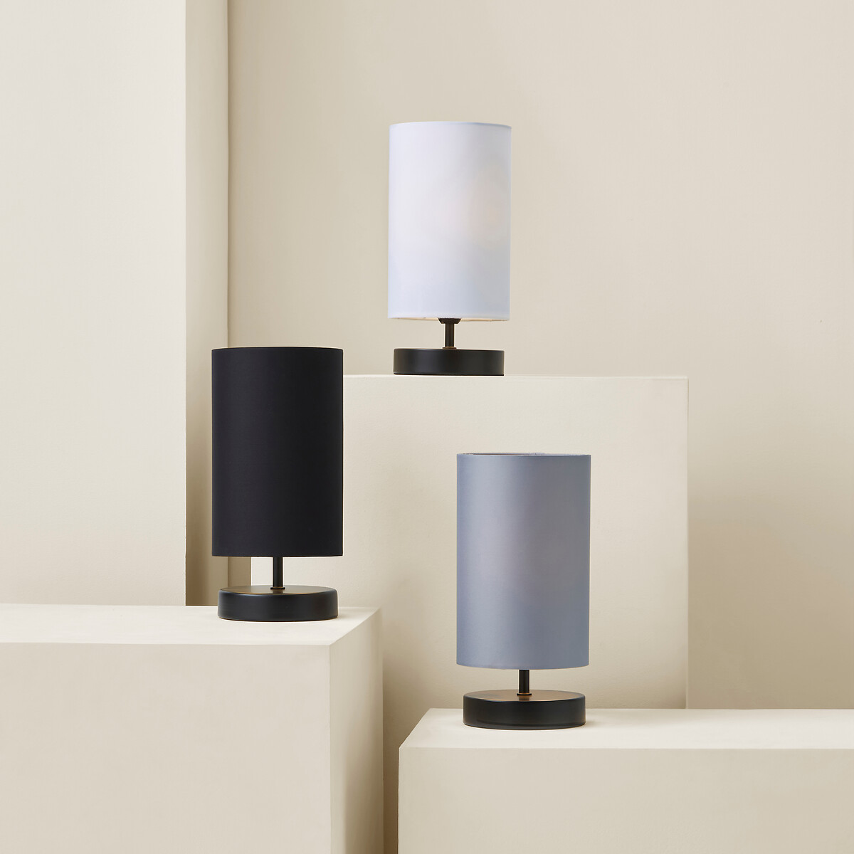 Francine Touch Table Lamp in Matt Black white, SO'HOME