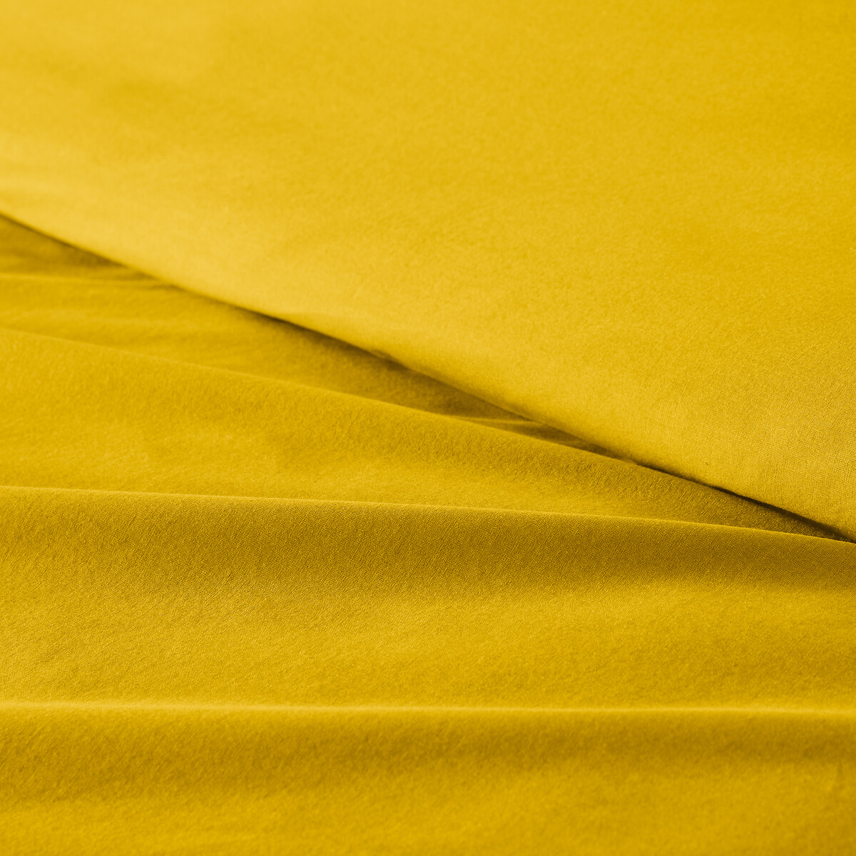 Funda nórdica lisa de algodón lavado, Scenario amarillo girasol, LA REDOUTE INTERIEURS
