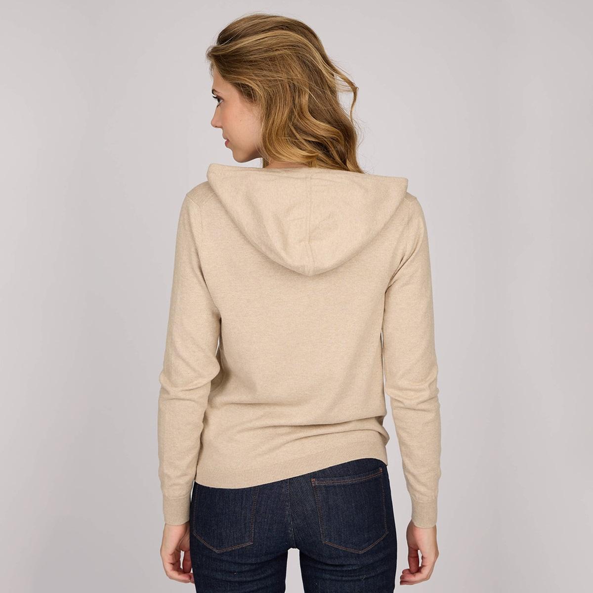 Cardigan zippé beige, MISE AU GREEN
