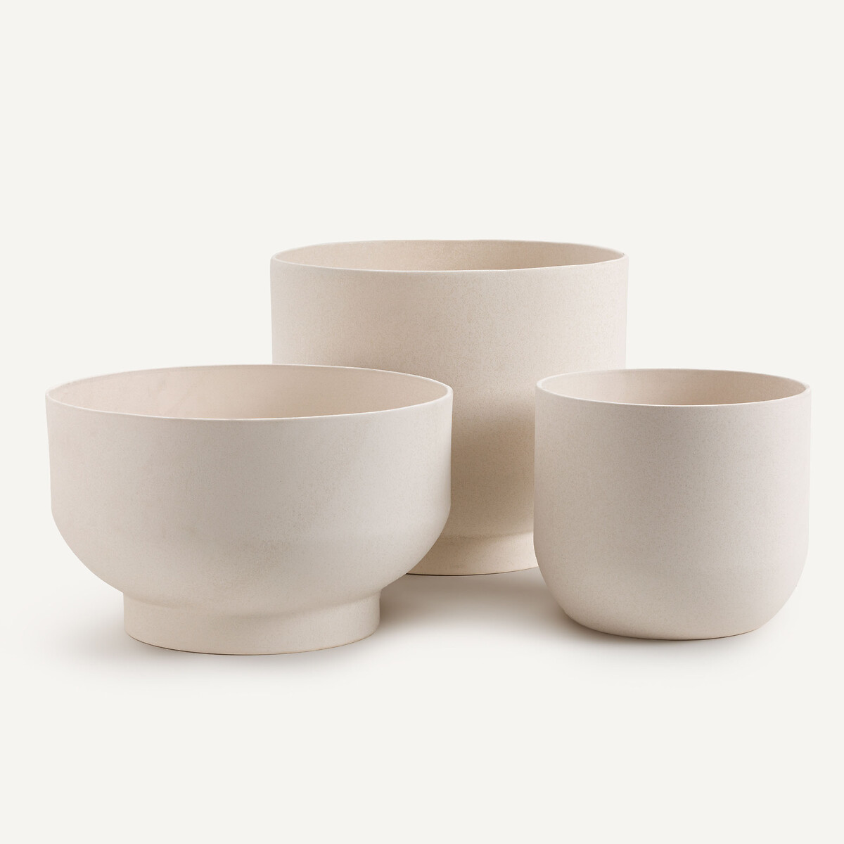 Cache pot en faïence, hauteur 23 cm, Florian blanc, AM.PM