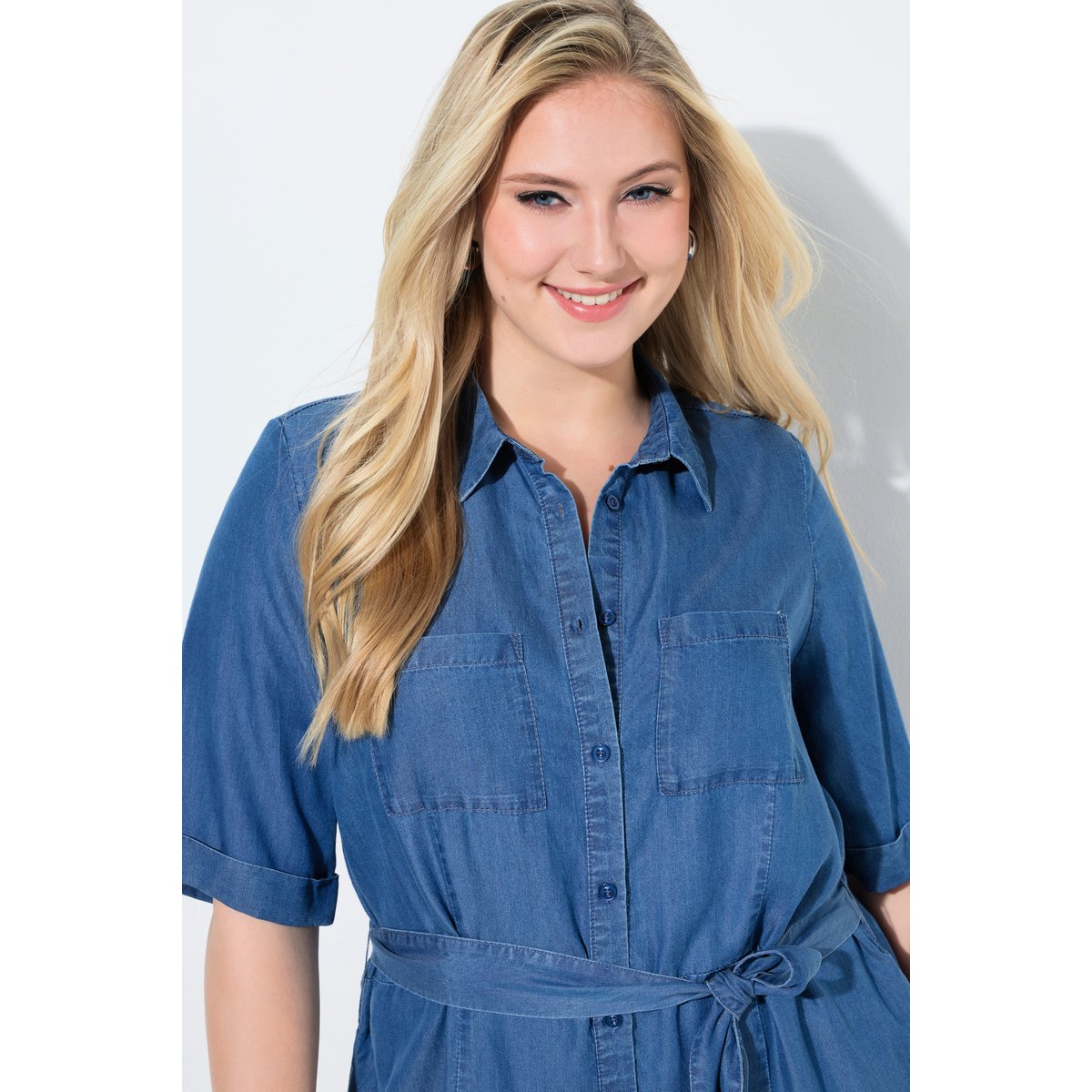 Robe-chemisier bleu jean, ULLA POPKEN