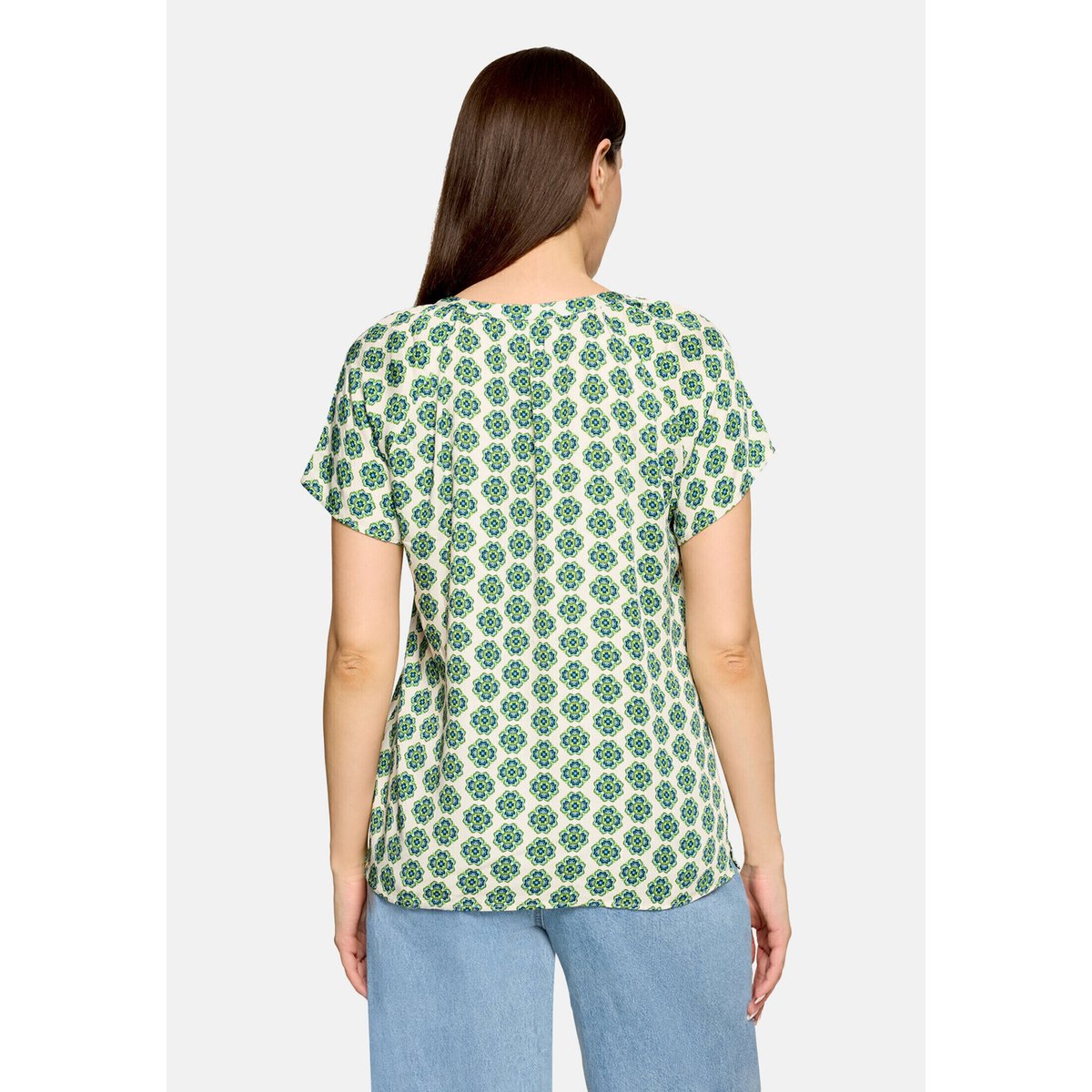 T-shirt façon blouse à ruches green/blue, CARTOON