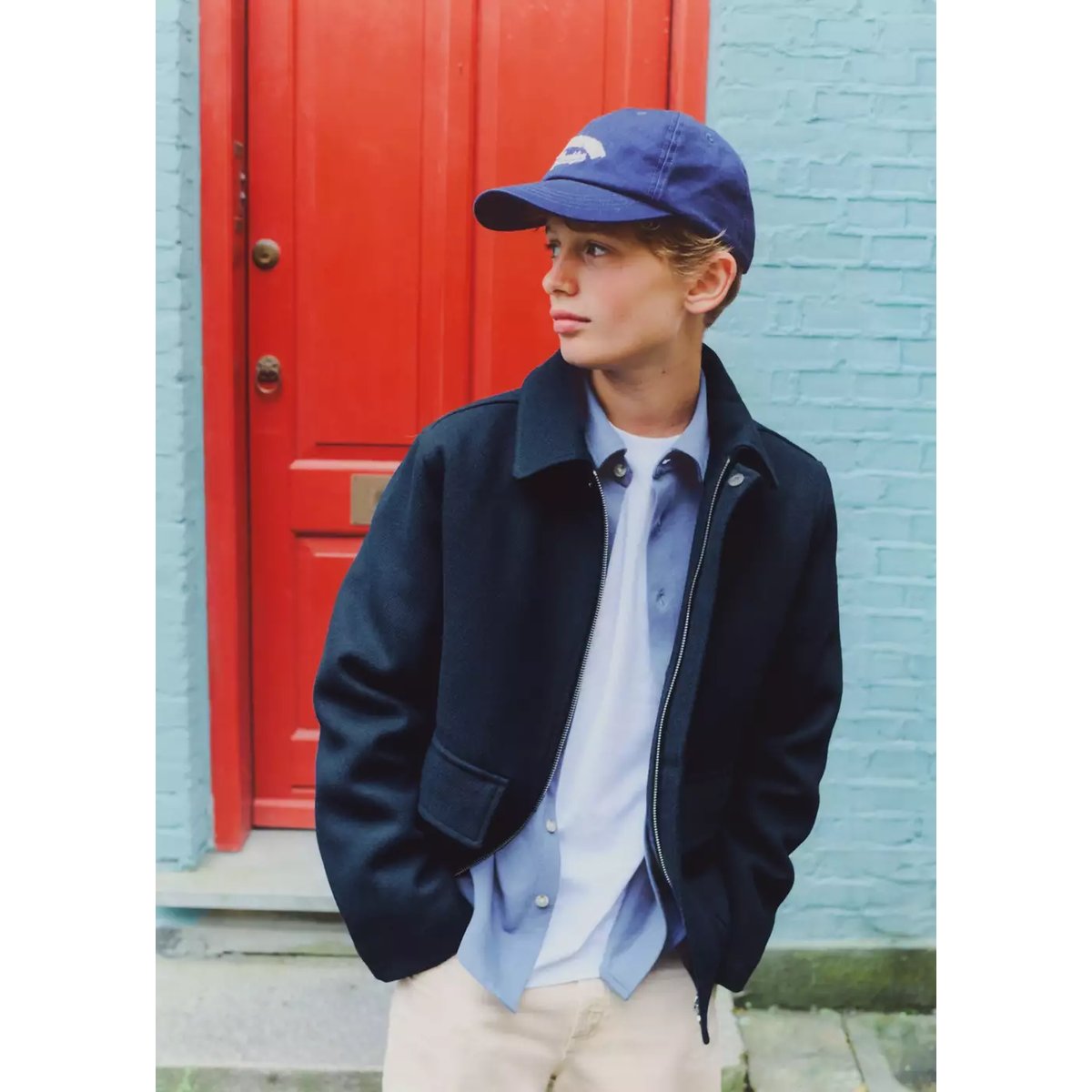 Casquette inscription brodée bleu marine, MANGO KIDS