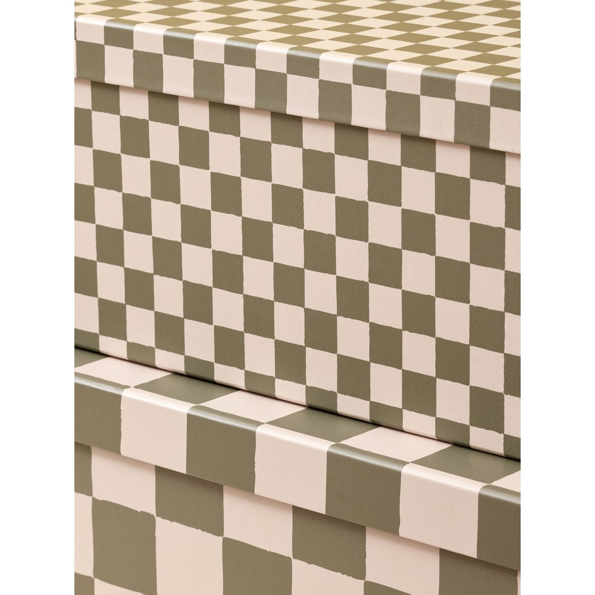 Boîte gigogne damier par lot de 2 vert, CYRILLUS
