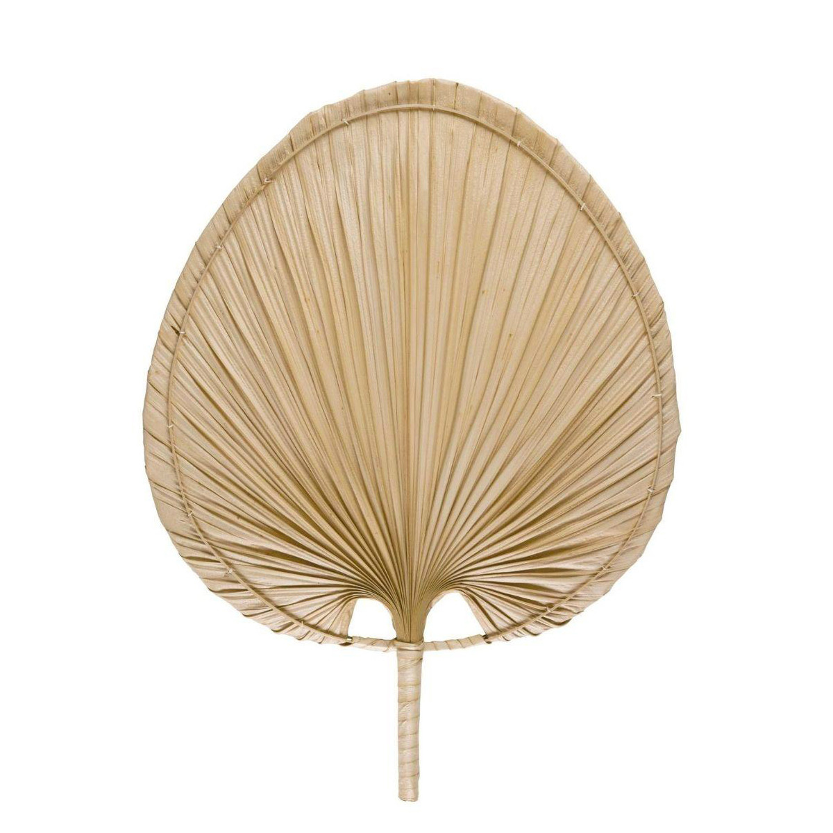 Éventail décoratif en feuilles de palmiers séchées - 41x54cm bois, WADIGA