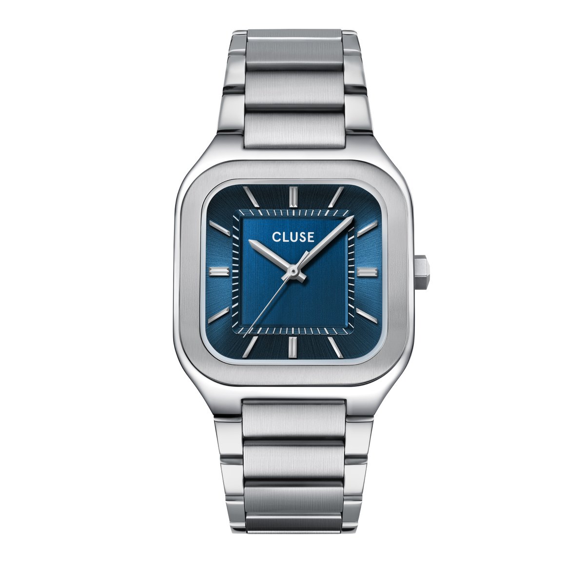 Montre Analogique QUADRUS argenté bleu argenté, CLUSE