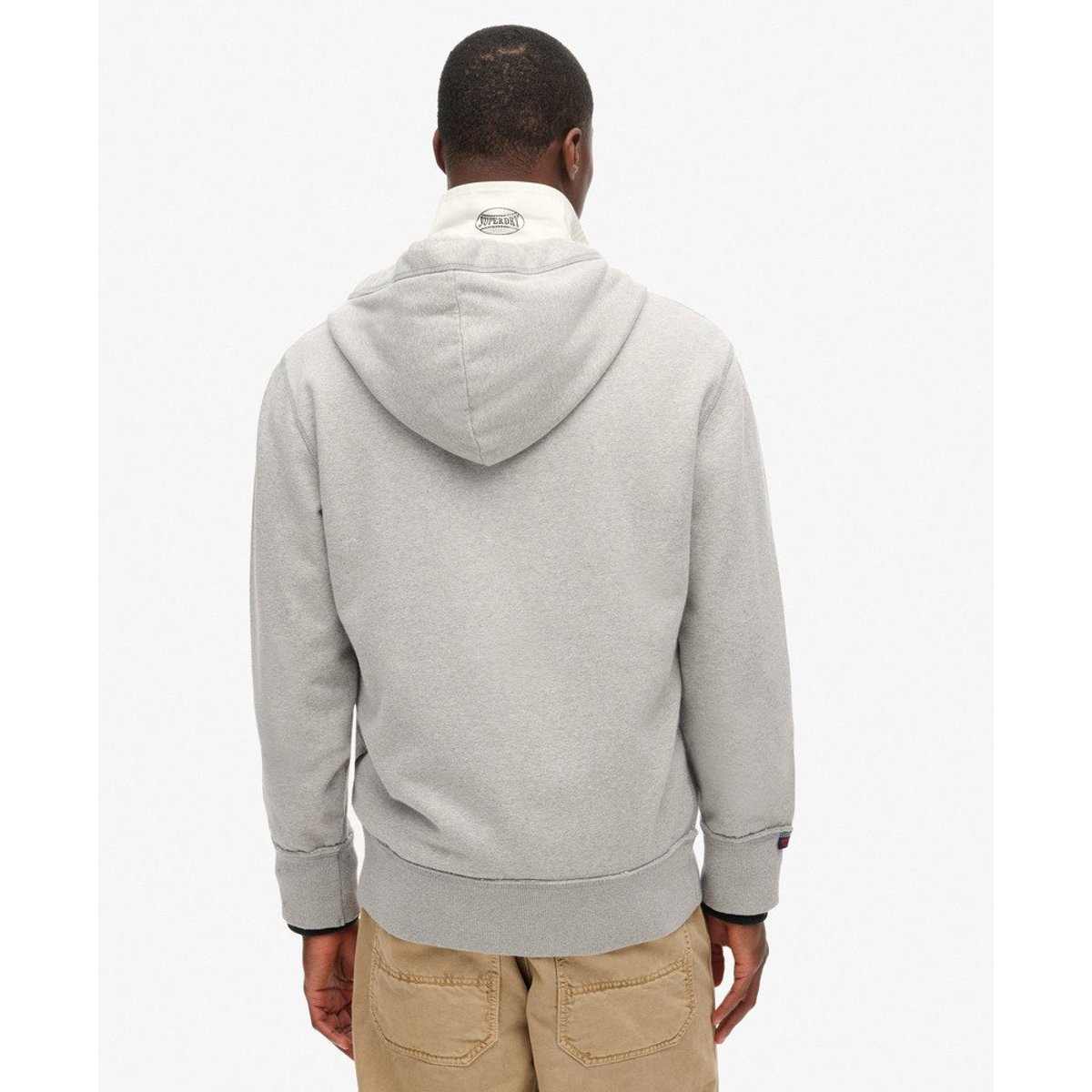Vintage Athletic Zip Hoodie gris chiné clair, SUPERDRY