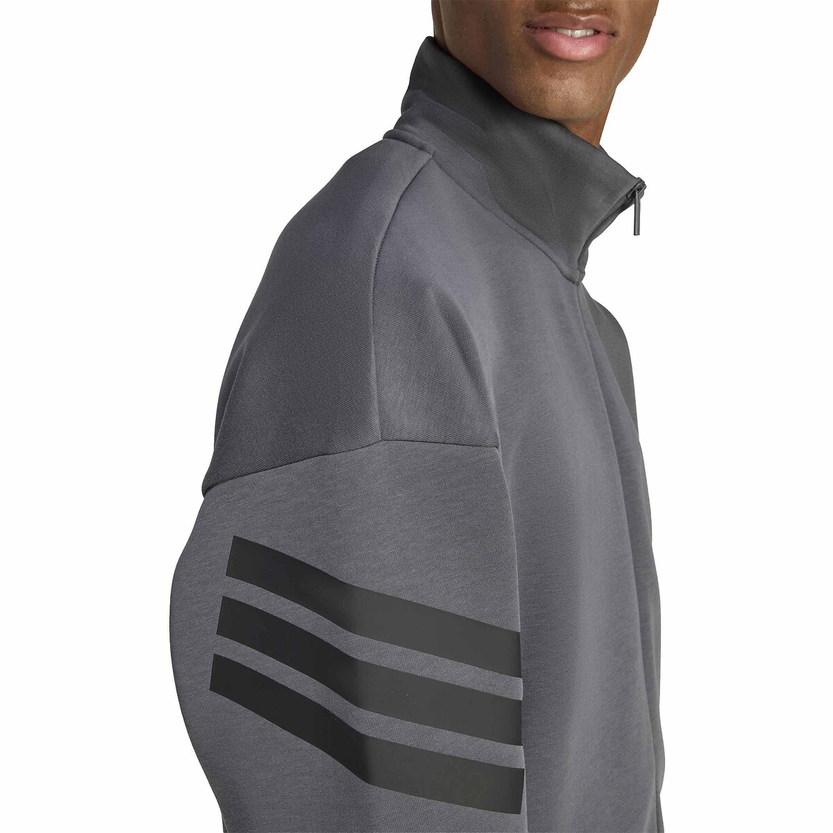 Veste de survêtement 3 bandes FUTURE ICONS gris foncé, ADIDAS SPORTSWEAR