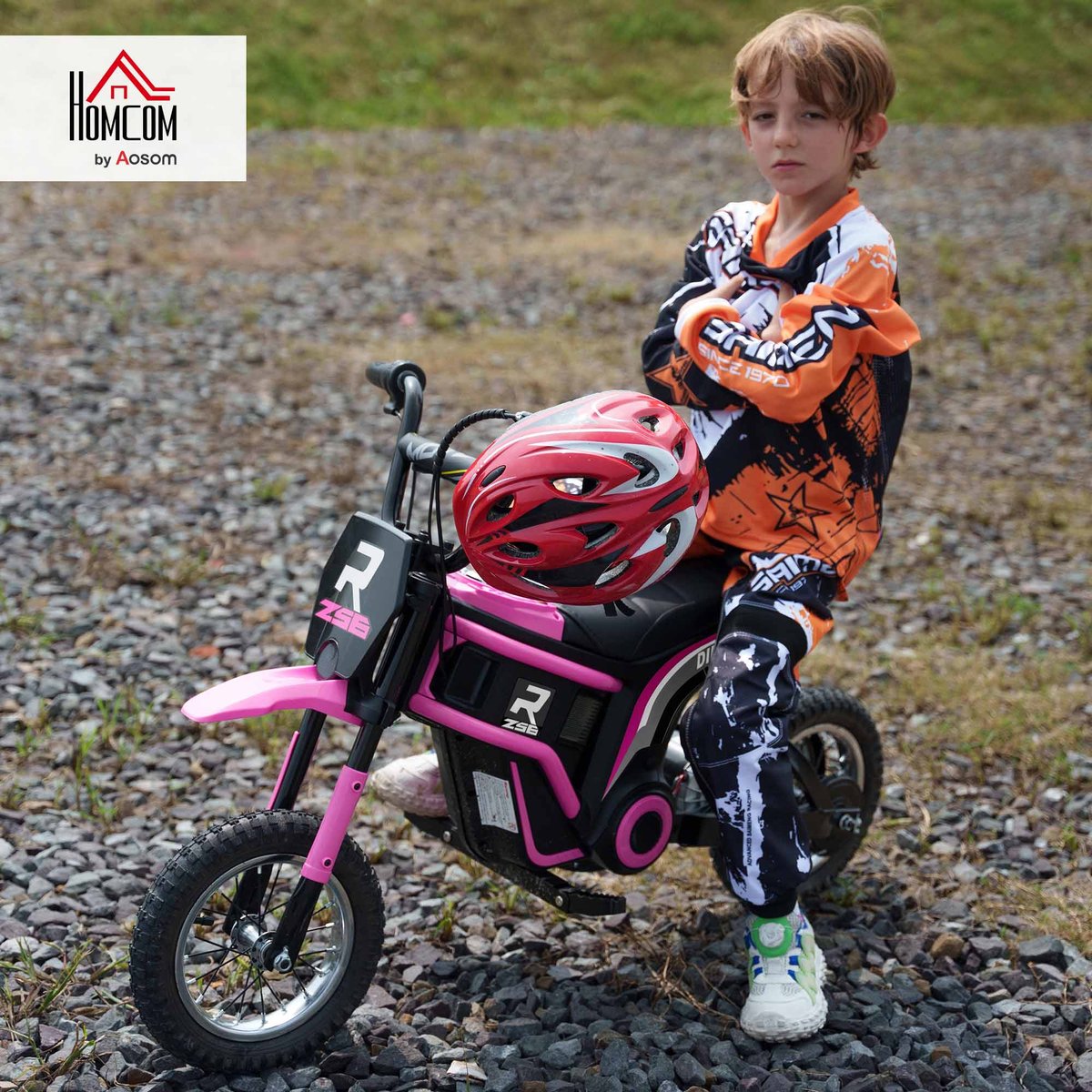 Moto électrique à conducteur assis PP Rose rose, HOMCOM