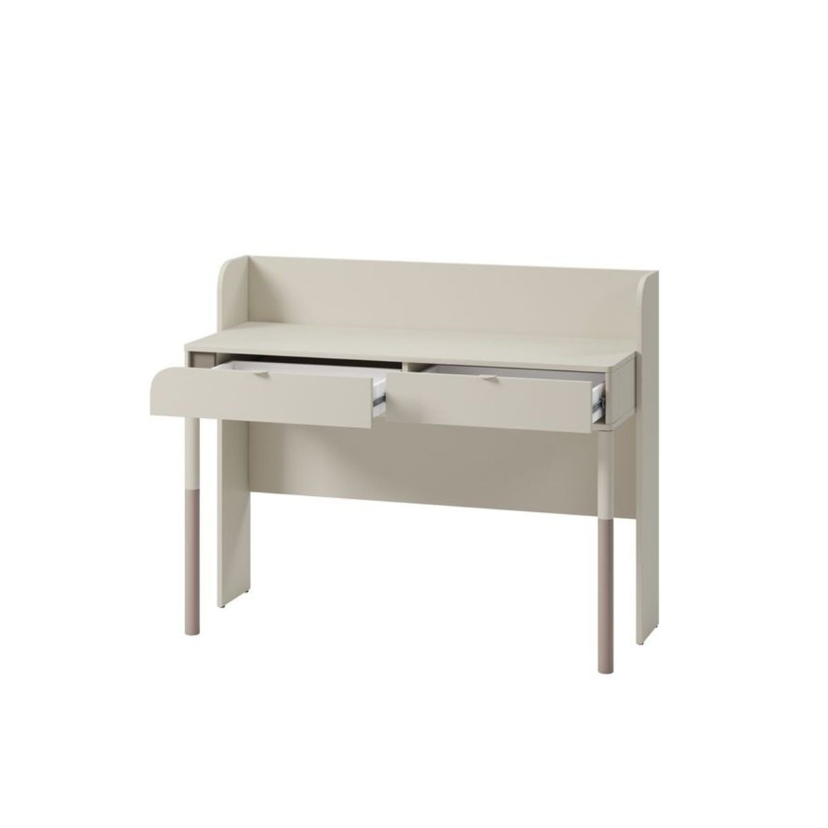 Ensemble lit, chevet et bureau en panneaux de particules, BOREO blanc, BOBOCHIC