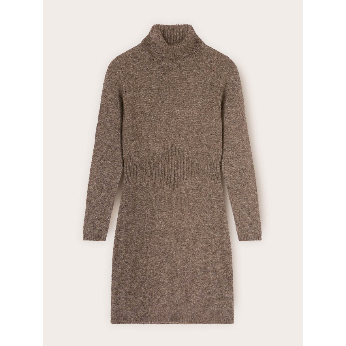 Robe fourreau en maille mélangée laine marron, MOTIVI
