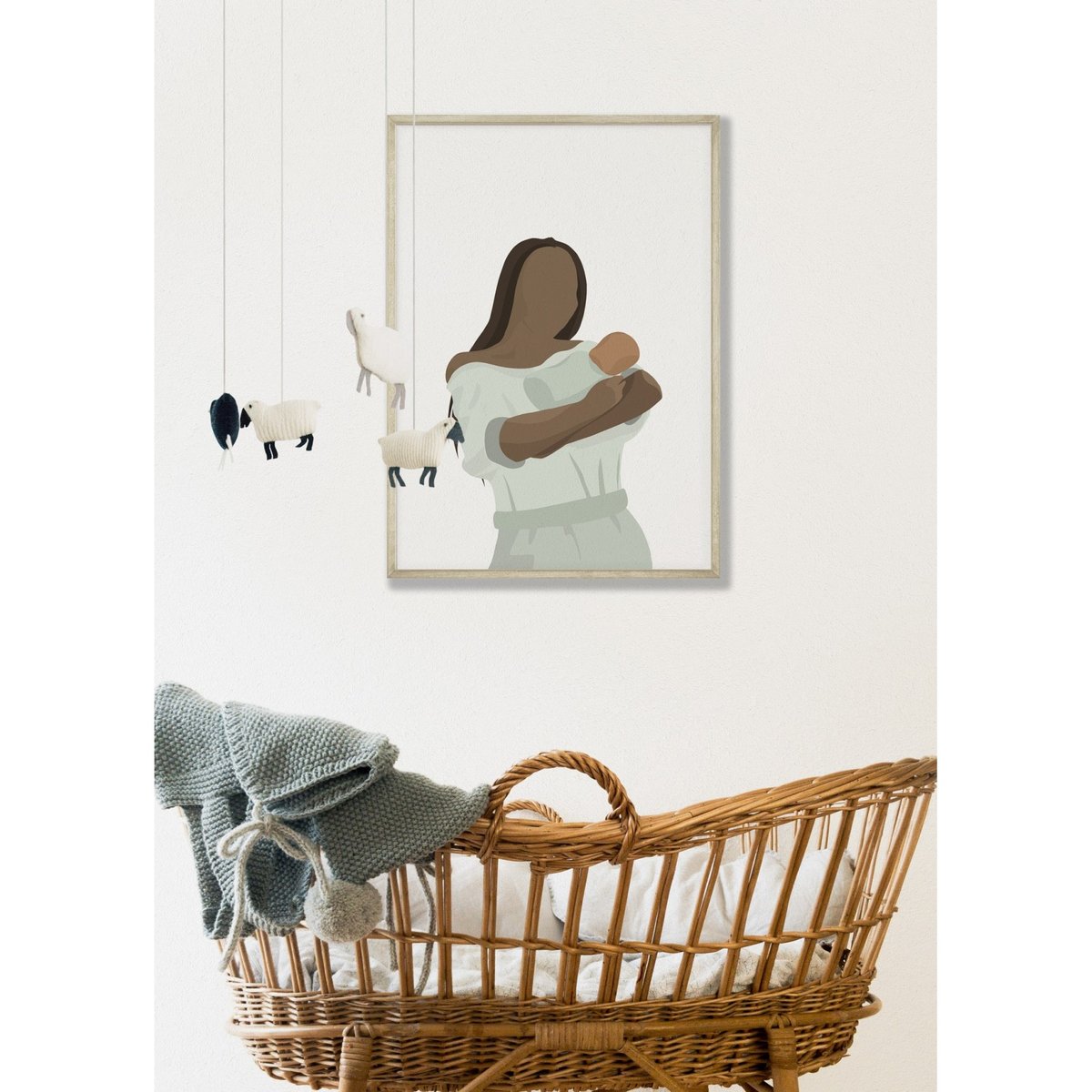 Affiche 'Maman Bébé' blanc, L'AFFICHERIE