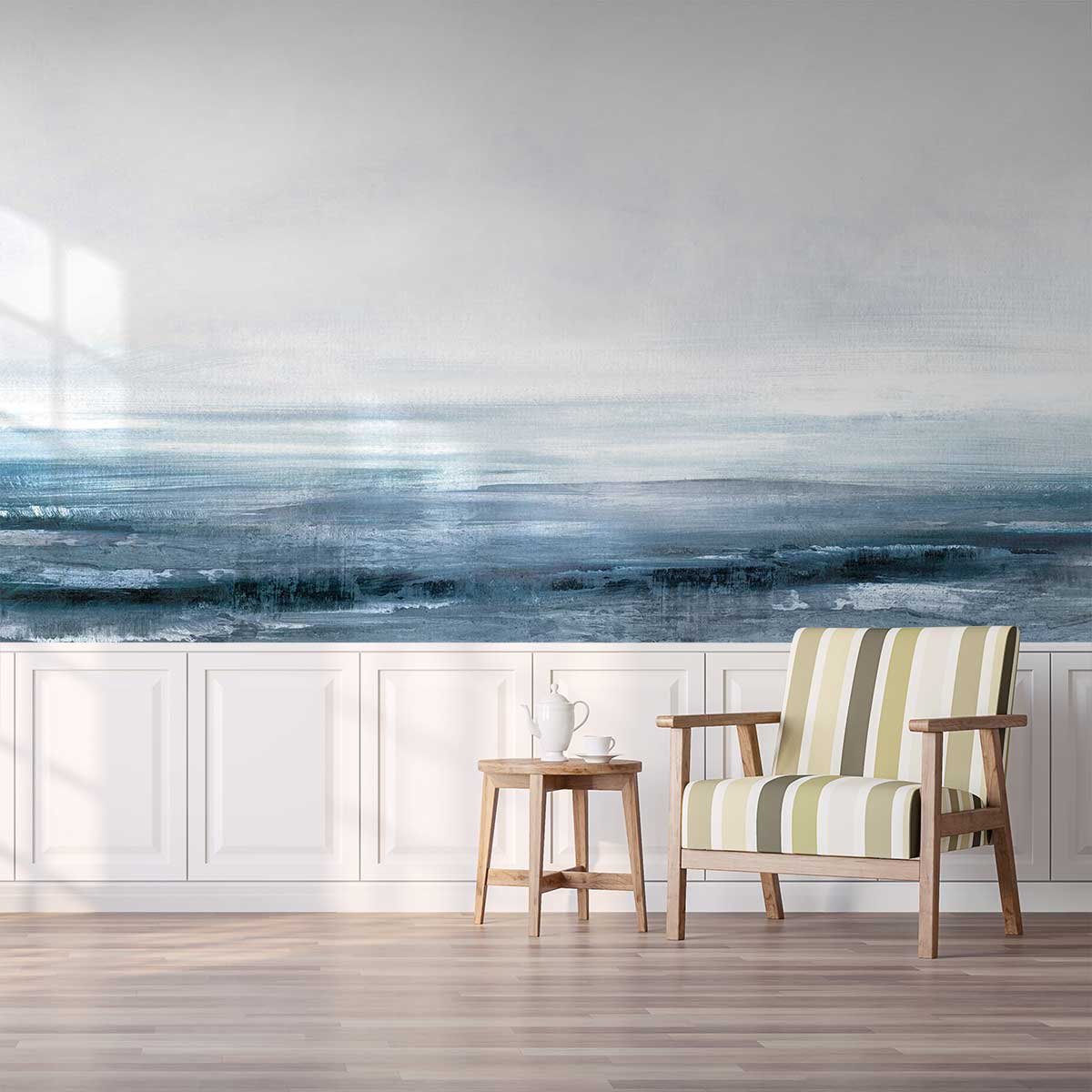 Papier peint horizon bleu intissé, HEXOA