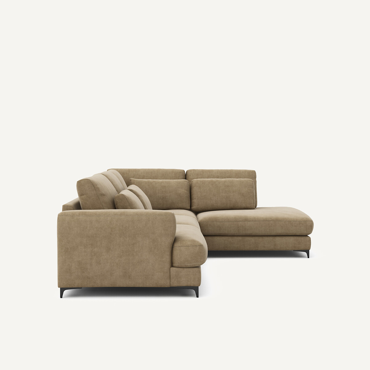 Angle droit convertible, en velours stonewashed, Marsile gris shiitaké, AM.PM