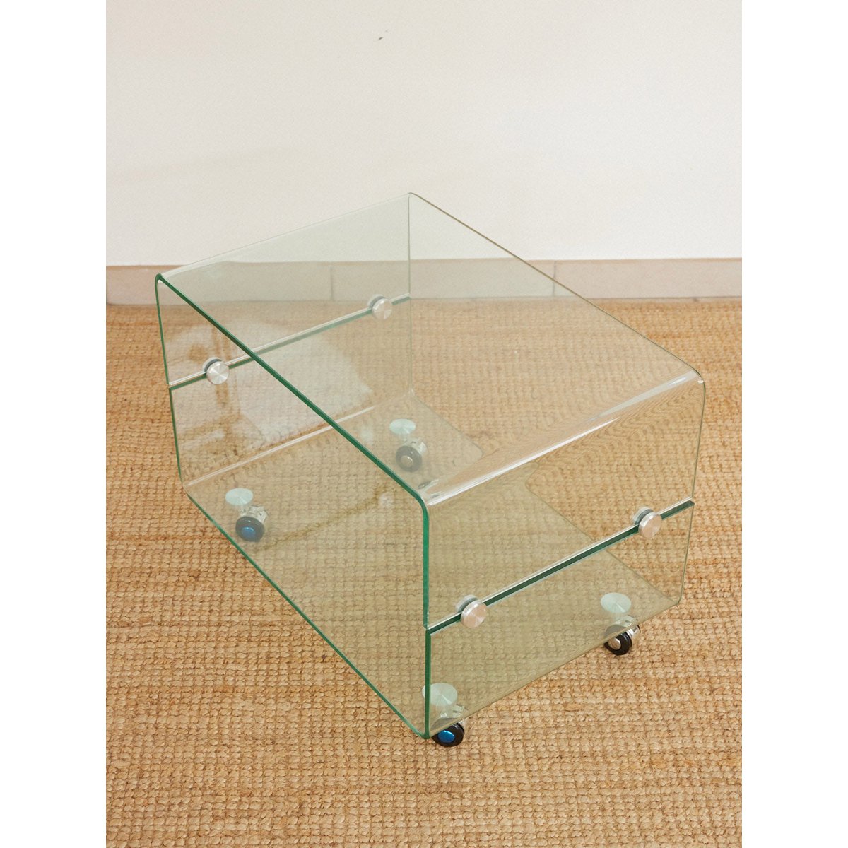 Table basse en verre Donna N°1658 - Bon état transparent, DEBONGOUT