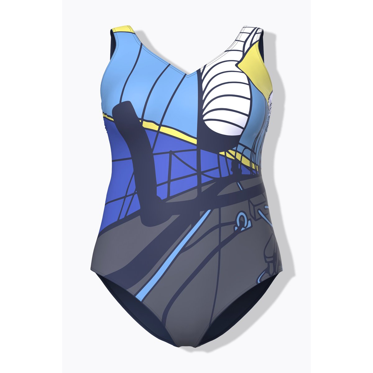 Maillot de bain sans bonnets souples bleu asphalte, ULLA POPKEN
