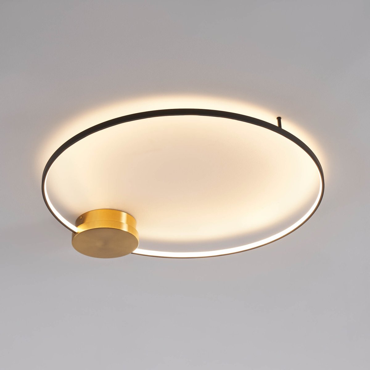 Plafonnier LED noir et doré - ALISA laiton et noir, KOSILUM
