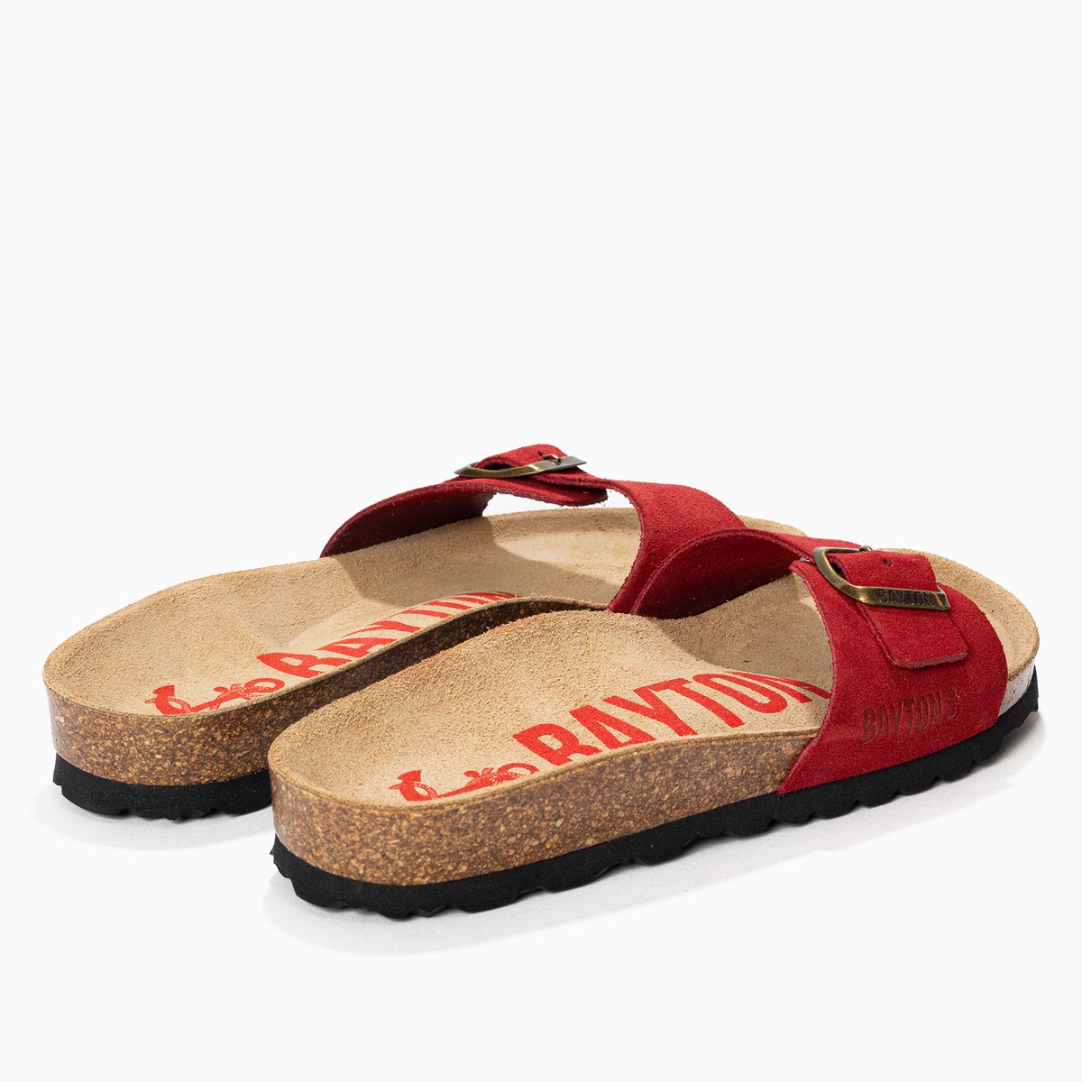 Sandales en cuir suédé ZEPHYR rouge, BAYTON