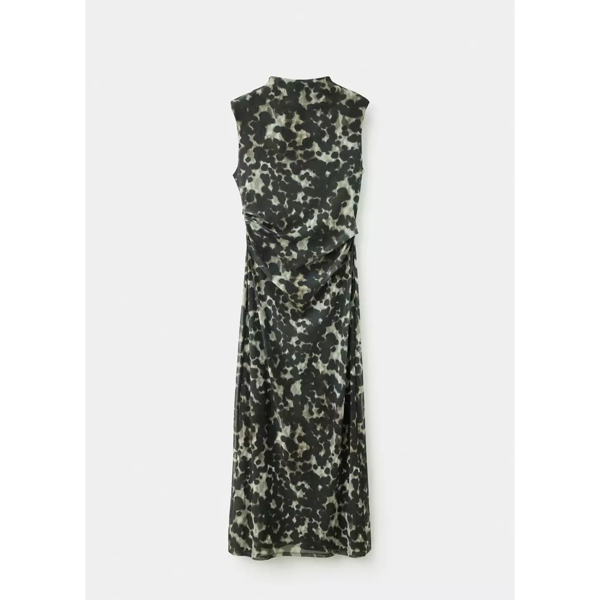 Robe froncée imprimée gris, MANGO